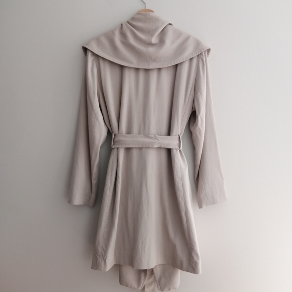 Club Monaco Hanne Wrap Trench Coat 100% Lyocell Lightweight Self Tie Large - Picture 5 of 17